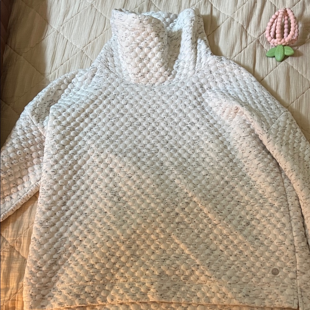 Apana Textured Cream Cowl Neck Sweater